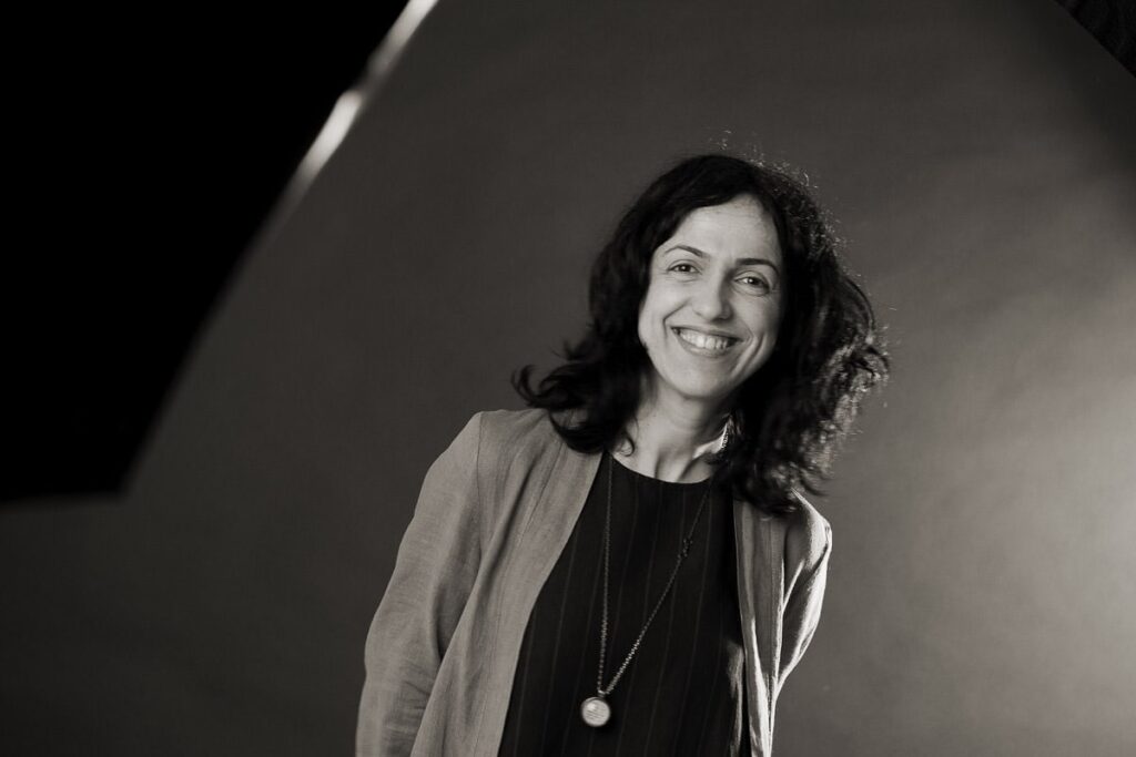 woman happy in a studio session